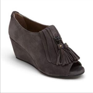 Anyi Lu wedge suede peep toe Made in Italy